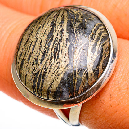 Pyrite Agate Rings handcrafted by Ana Silver Co - RING106421