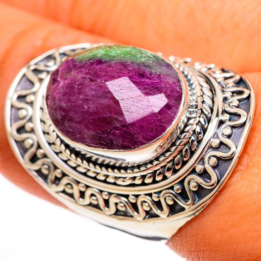 Ruby Zoisite Rings handcrafted by Ana Silver Co - RING106427
