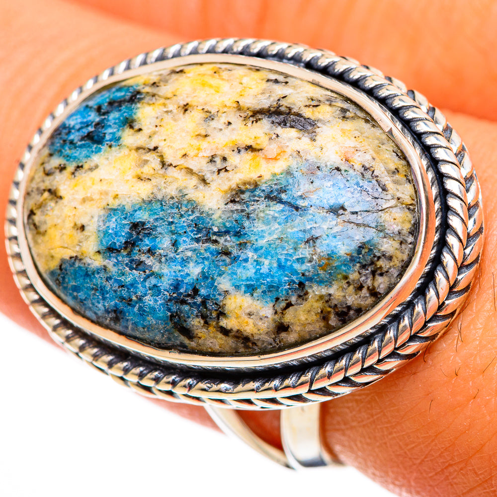 K2 Blue Azurite Rings handcrafted by Ana Silver Co - RING106441