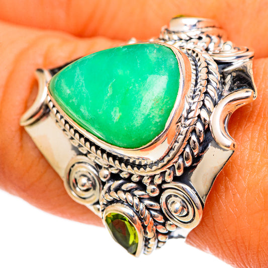 Chrysoprase Rings handcrafted by Ana Silver Co - RING106443
