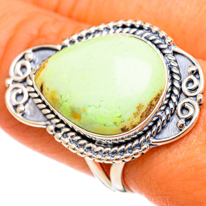 Lemon Chrysoprase Rings handcrafted by Ana Silver Co - RING106446