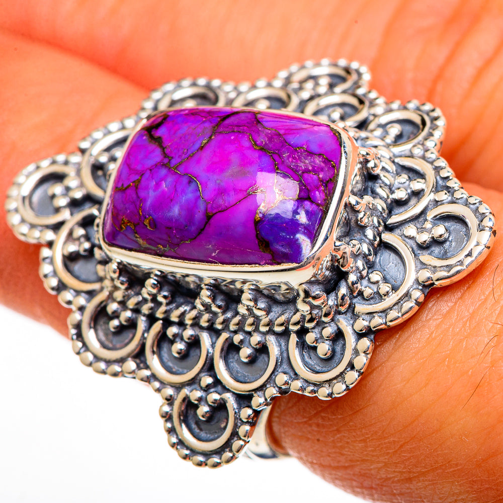 Purple Copper Composite Turquoise Rings handcrafted by Ana Silver Co - RING106465