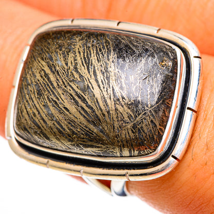 Pyrite Agate Rings handcrafted by Ana Silver Co - RING106467