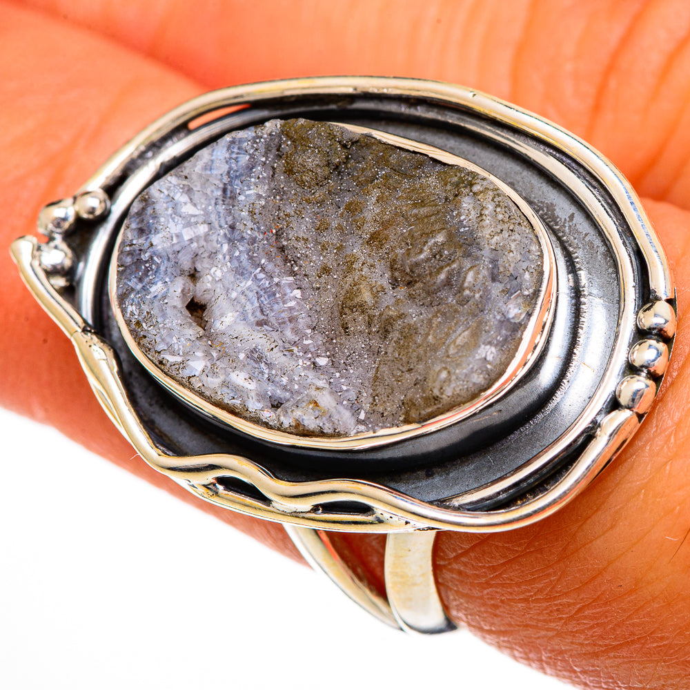 Desert Druzy Rings handcrafted by Ana Silver Co - RING106473