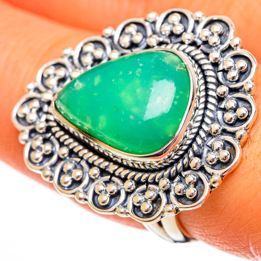 Chrysoprase Rings handcrafted by Ana Silver Co - RING106478