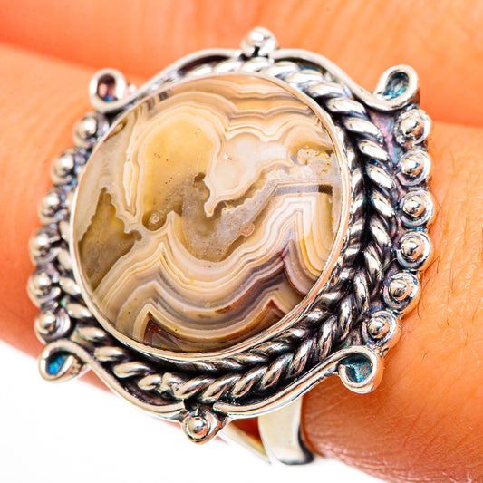 Laguna Lace Agate Rings handcrafted by Ana Silver Co - RING106488