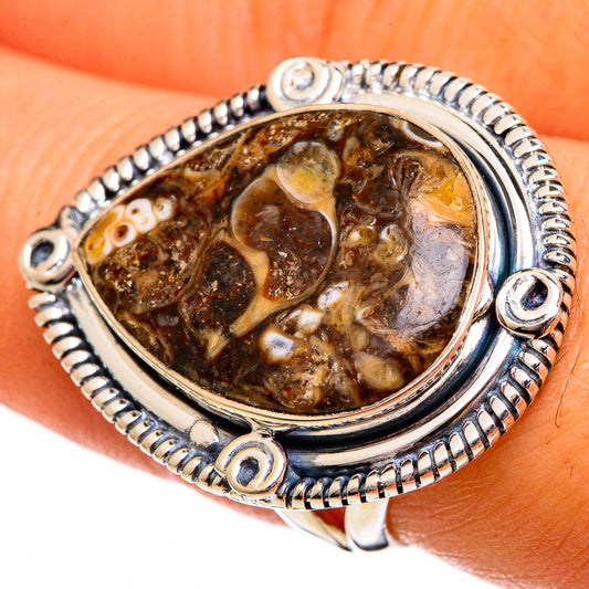 Turritella Agate Rings handcrafted by Ana Silver Co - RING106490