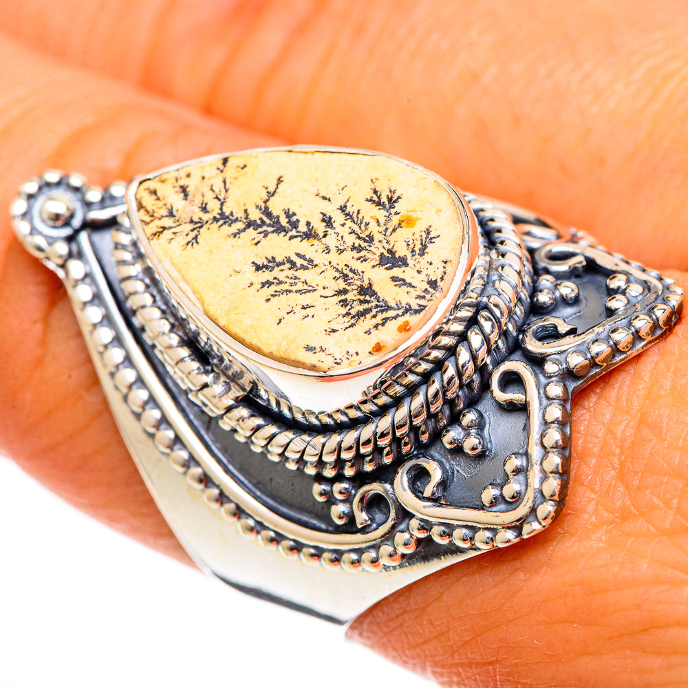 Germany Psilomelane Dendrite Rings handcrafted by Ana Silver Co - RING106495