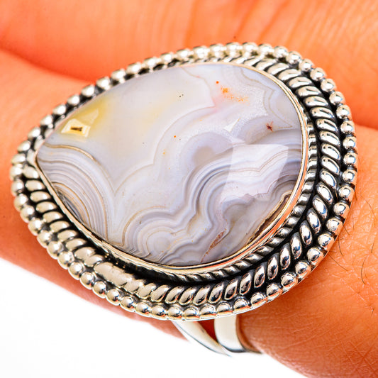 Laguna Lace Agate Rings handcrafted by Ana Silver Co - RING106500