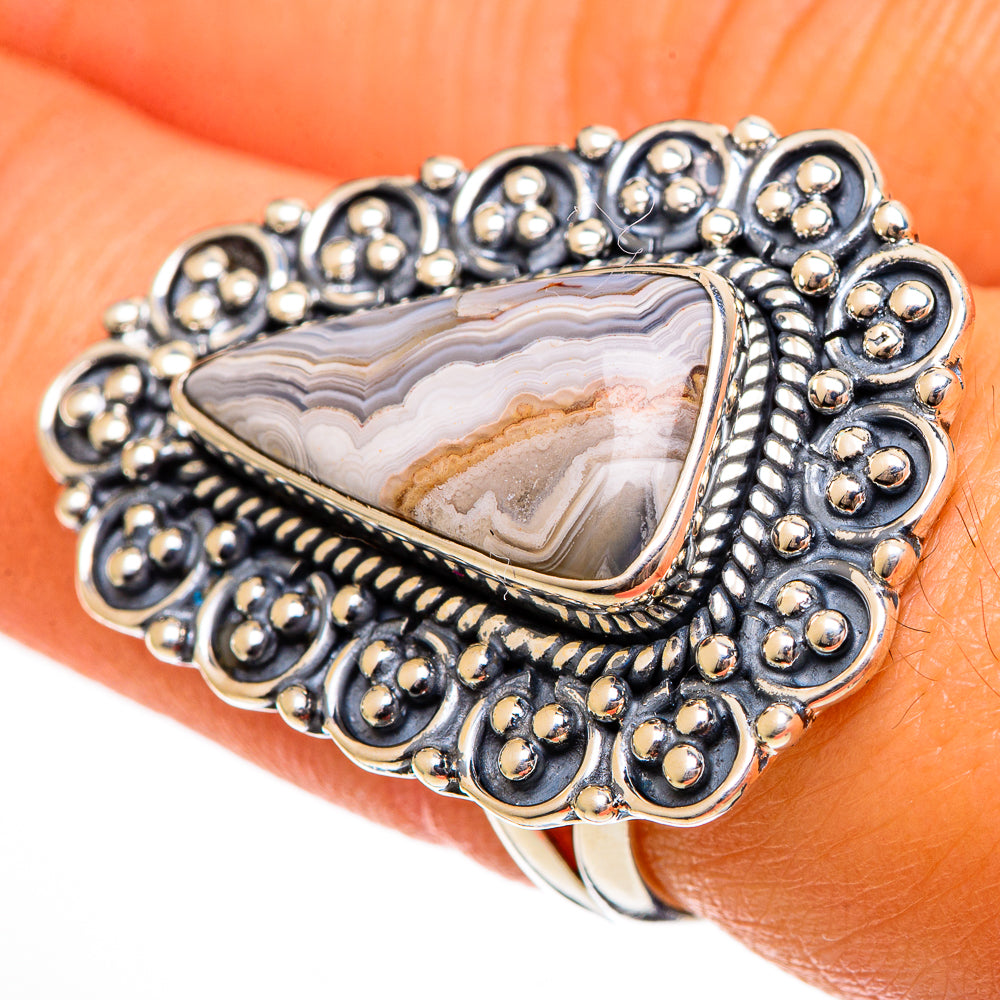Laguna Lace Agate Rings handcrafted by Ana Silver Co - RING106501