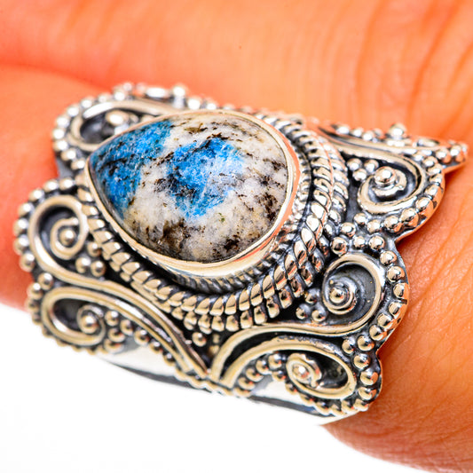 K2 Blue Azurite Rings handcrafted by Ana Silver Co - RING106508
