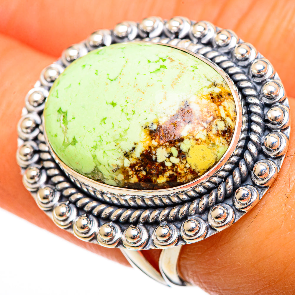 Lemon Chrysoprase Rings handcrafted by Ana Silver Co - RING106518