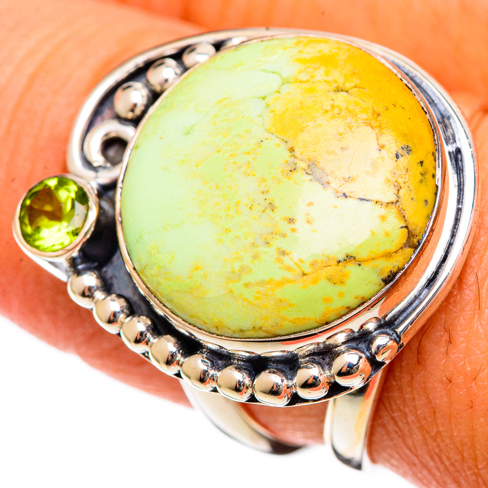 Lemon Chrysoprase Rings handcrafted by Ana Silver Co - RING106539