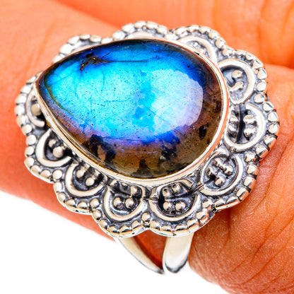 Labradorite Rings handcrafted by Ana Silver Co - RING106572