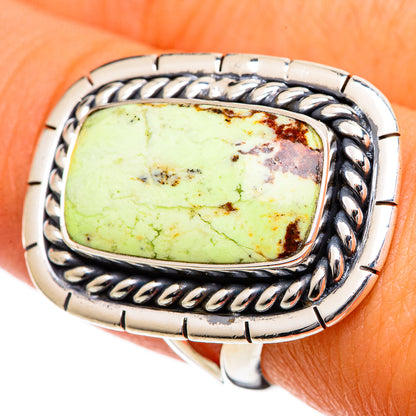 Lemon Chrysoprase Rings handcrafted by Ana Silver Co - RING106581