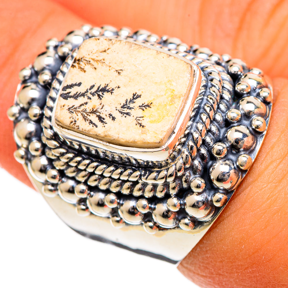 Germany Psilomelane Dendrite Rings handcrafted by Ana Silver Co - RING106584
