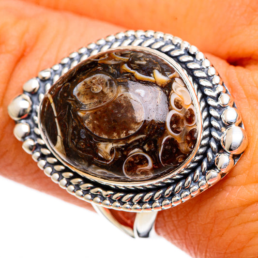 Turritella Agate Rings handcrafted by Ana Silver Co - RING106588