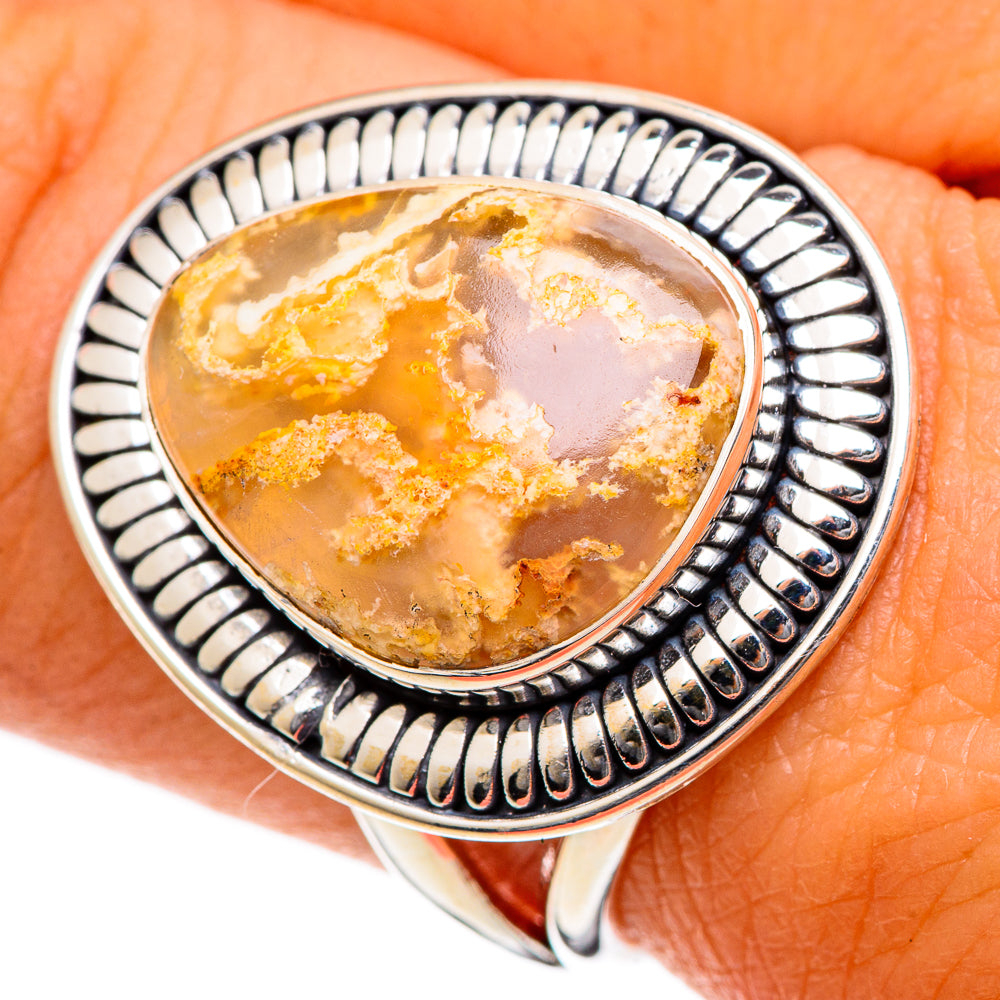 Plume Agate Rings handcrafted by Ana Silver Co - RING106590
