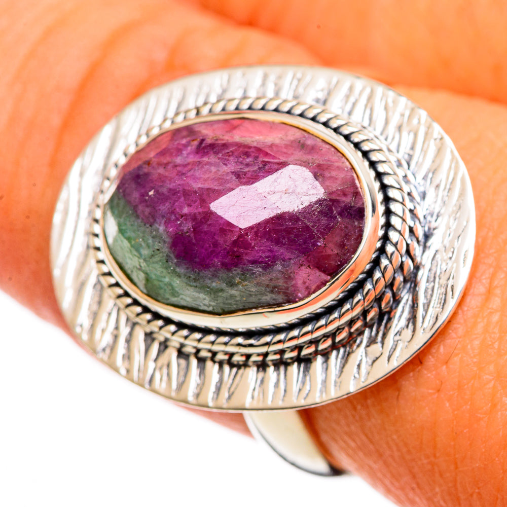 Ruby Zoisite Rings handcrafted by Ana Silver Co - RING106591