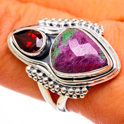Ruby Zoisite Rings handcrafted by Ana Silver Co - RING106592