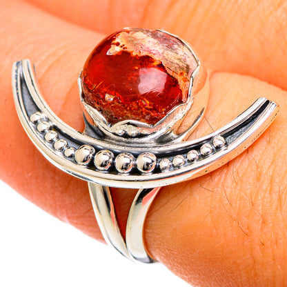 Mexican Fire Opal Rings handcrafted by Ana Silver Co - RING106604
