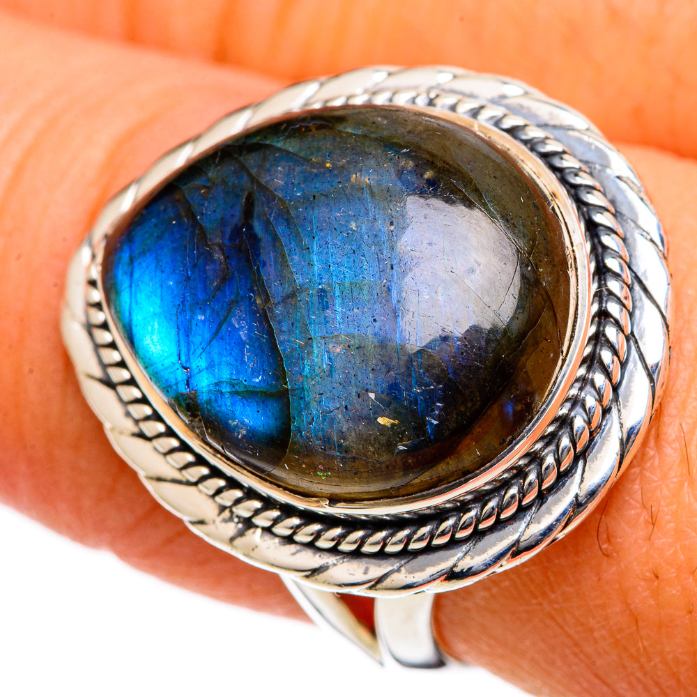 Labradorite Rings handcrafted by Ana Silver Co - RING106607