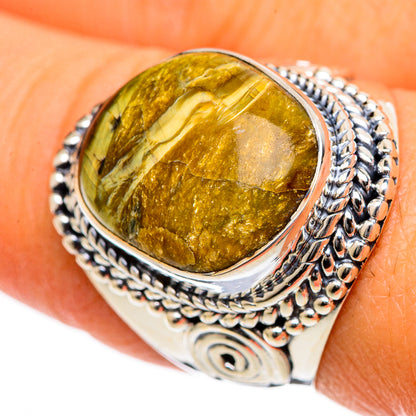 African Green Opal Rings handcrafted by Ana Silver Co - RING106617
