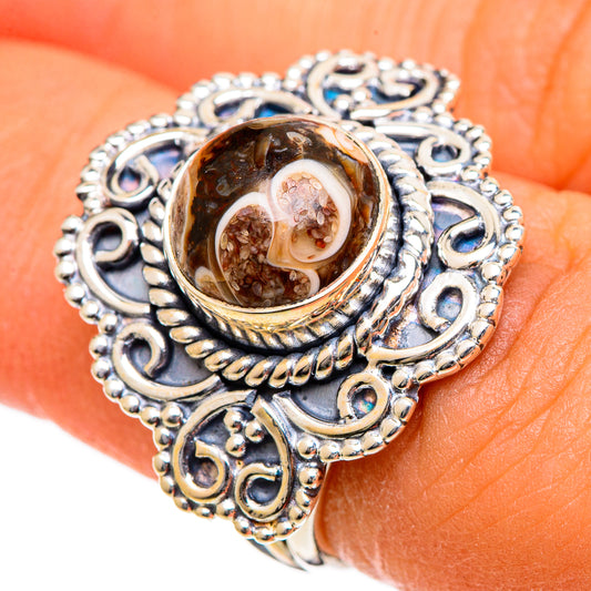 Turritella Agate Rings handcrafted by Ana Silver Co - RING106622