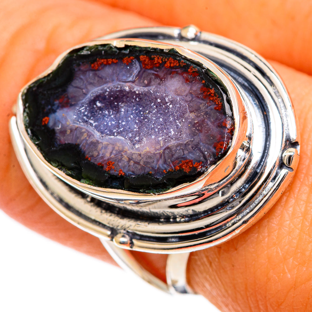 Coconut Geode Druzy Rings handcrafted by Ana Silver Co - RING106652