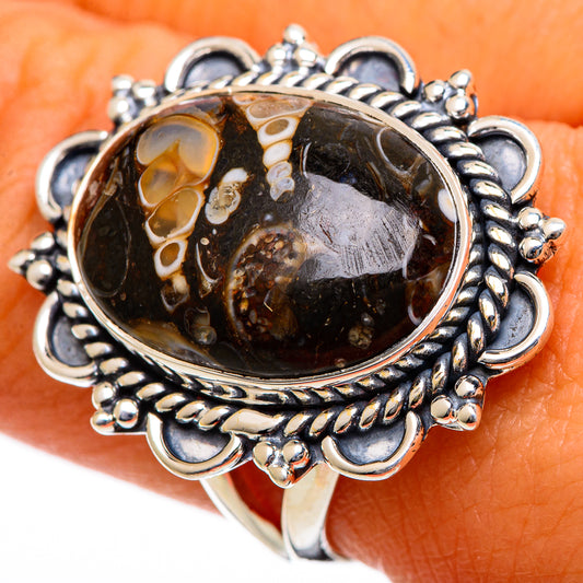 Turritella Agate Rings handcrafted by Ana Silver Co - RING106654