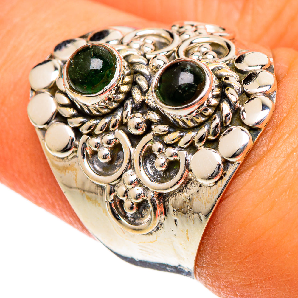 Green Tourmaline Rings handcrafted by Ana Silver Co - RING106676