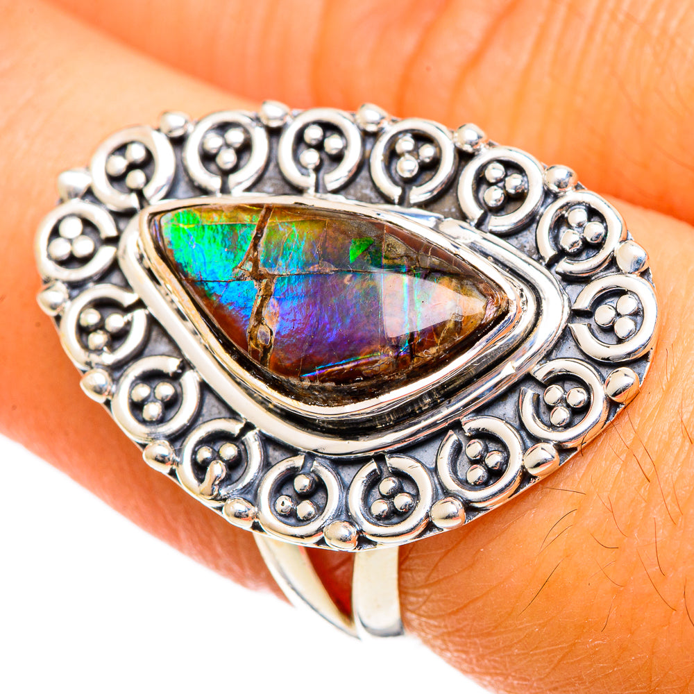 Ammolite Rings handcrafted by Ana Silver Co - RING106677