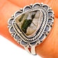 Green Tourmaline In Quartz Rings handcrafted by Ana Silver Co - RING106680