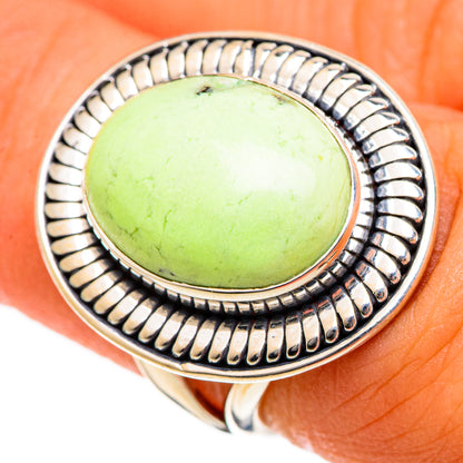 Lemon Chrysoprase Rings handcrafted by Ana Silver Co - RING106708