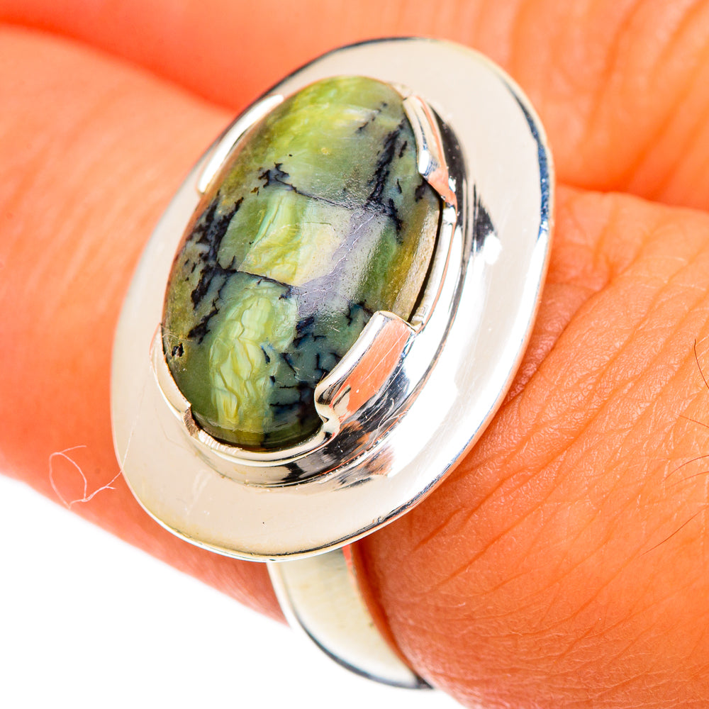 African Green Opal Rings handcrafted by Ana Silver Co - RING106710