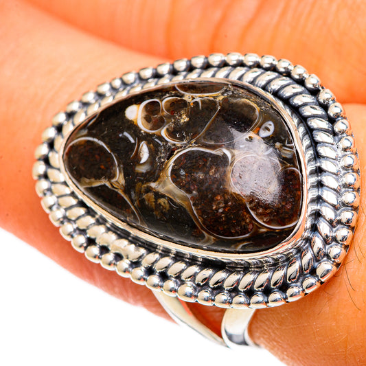 Turritella Agate Rings handcrafted by Ana Silver Co - RING106713