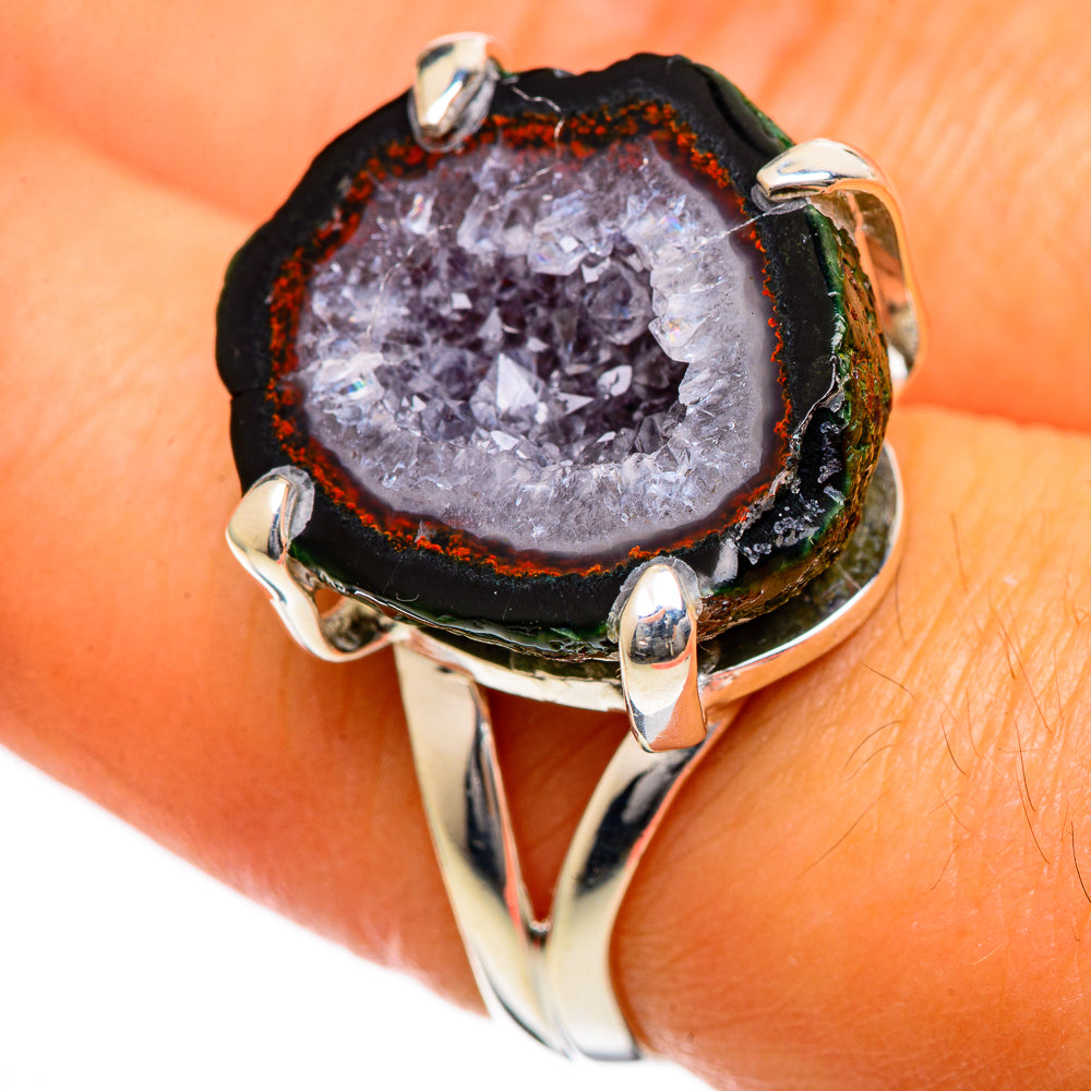 Coconut Geode Druzy Rings handcrafted by Ana Silver Co - RING106723