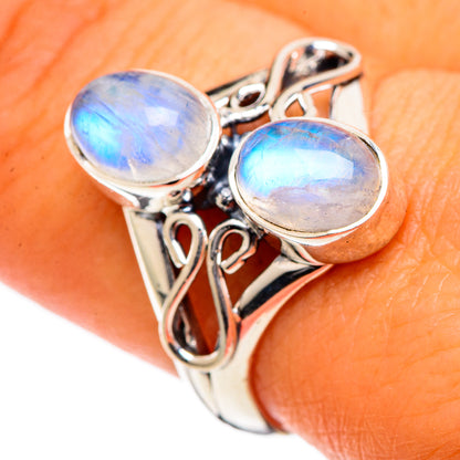 Rainbow Moonstone Rings handcrafted by Ana Silver Co - RING106726
