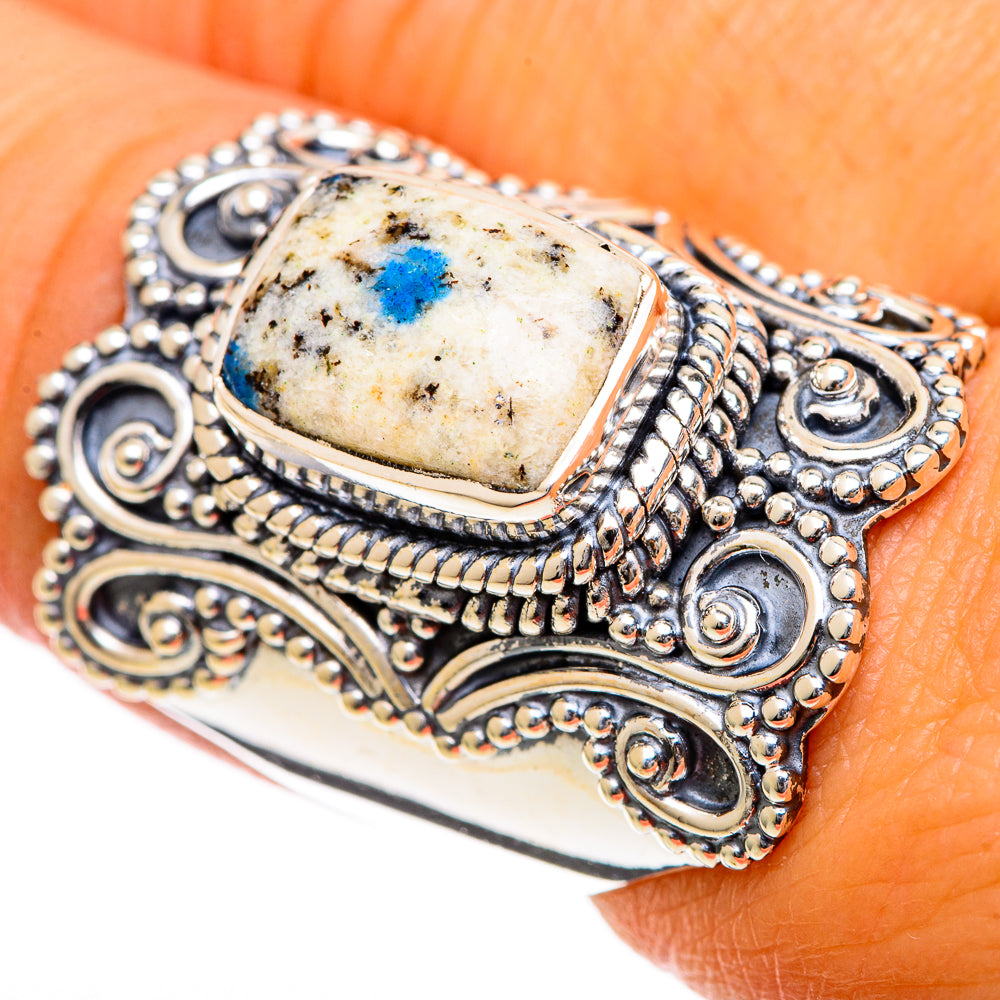 K2 Blue Azurite Rings handcrafted by Ana Silver Co - RING106737