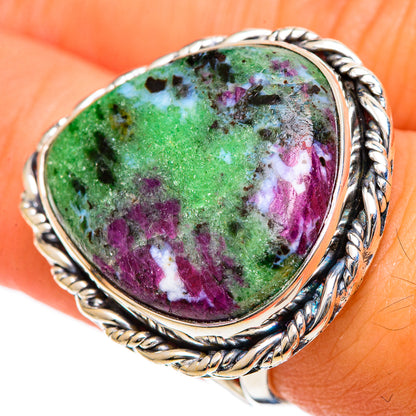 Ruby Zoisite Rings handcrafted by Ana Silver Co - RING106745