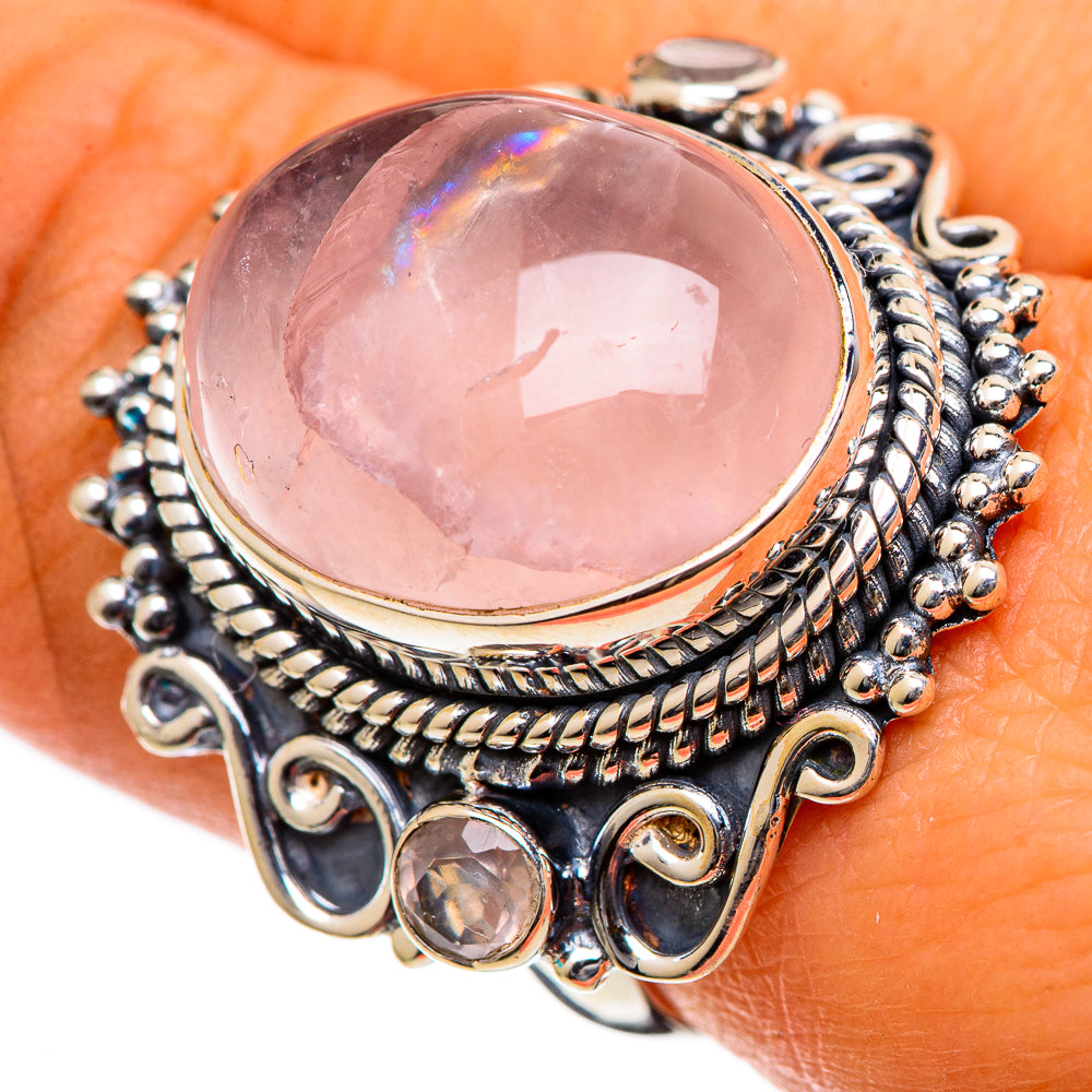 Rose Quartz Rings handcrafted by Ana Silver Co - RING106759