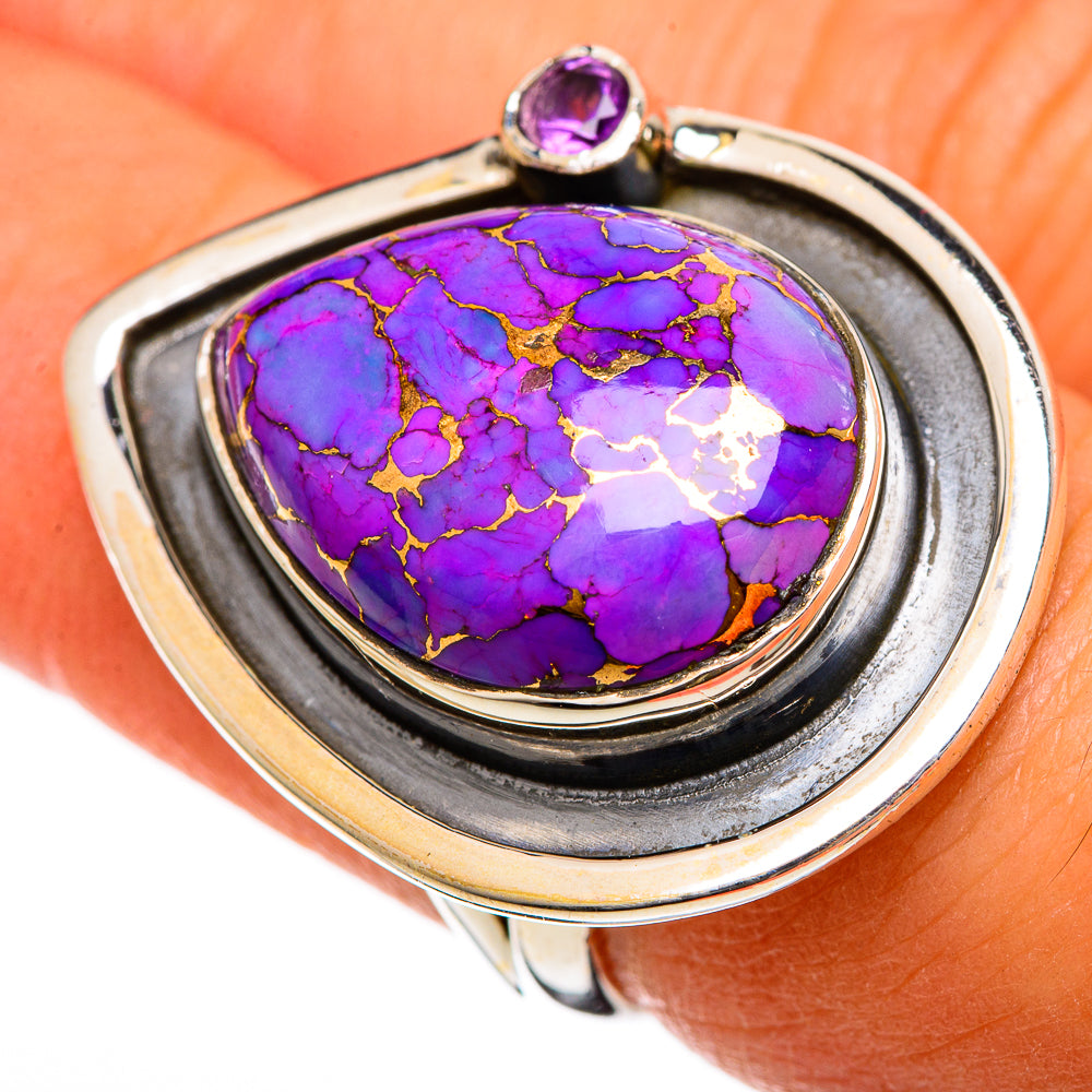 Purple Copper Composite Turquoise Rings handcrafted by Ana Silver Co - RING106761
