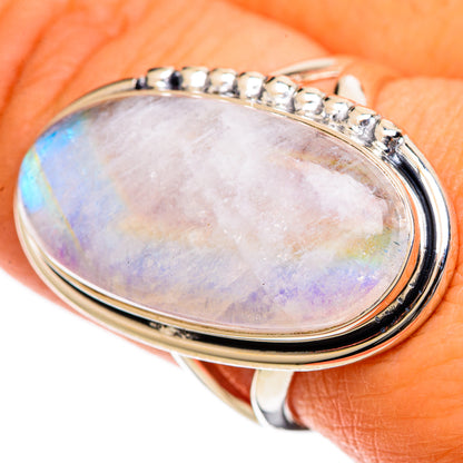 Rainbow Moonstone Rings handcrafted by Ana Silver Co - RING106770