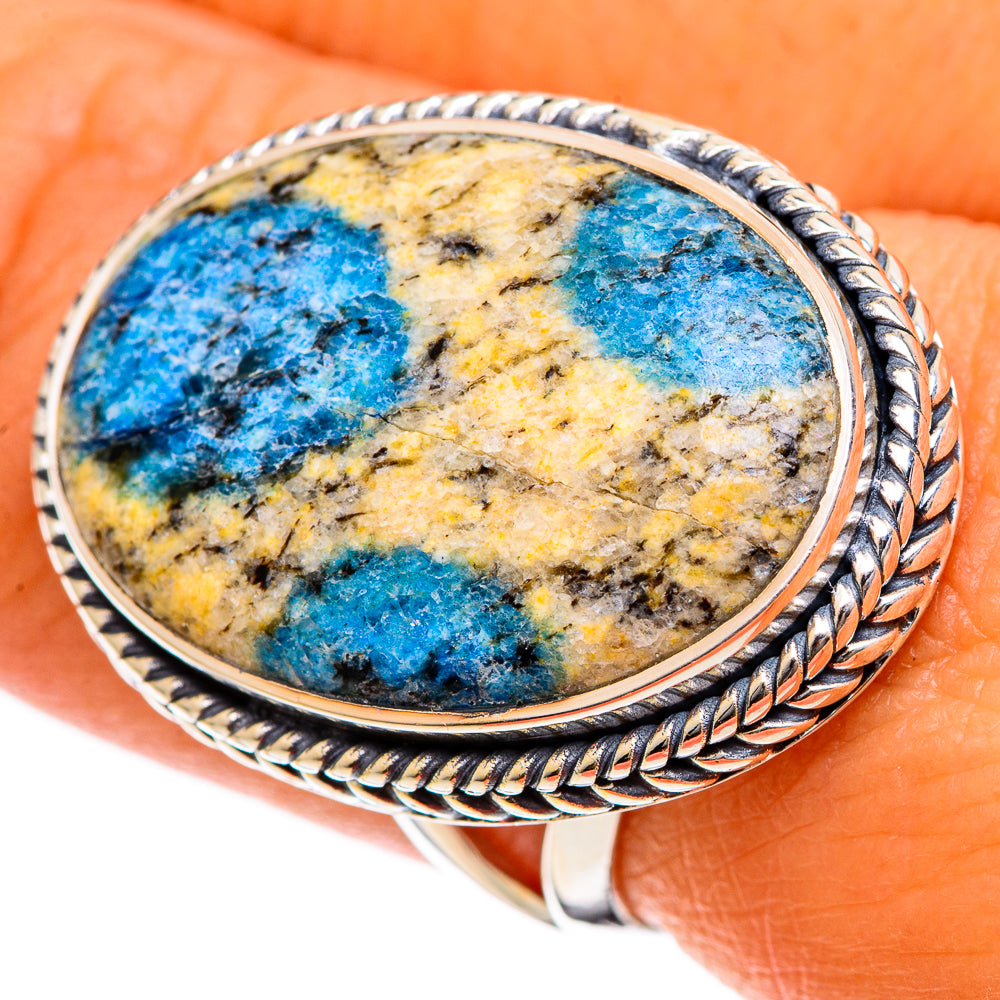 K2 Blue Azurite Rings handcrafted by Ana Silver Co - RING106778