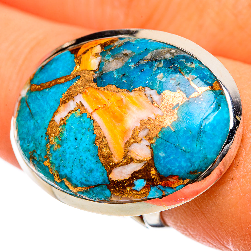 Spiny Oyster Turquoise Rings handcrafted by Ana Silver Co - RING106780
