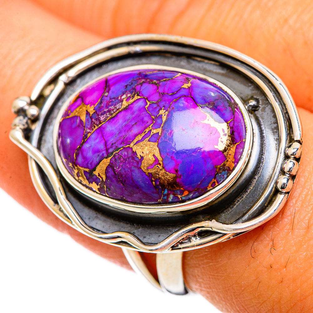 Purple Copper Composite Turquoise Rings handcrafted by Ana Silver Co - RING106809