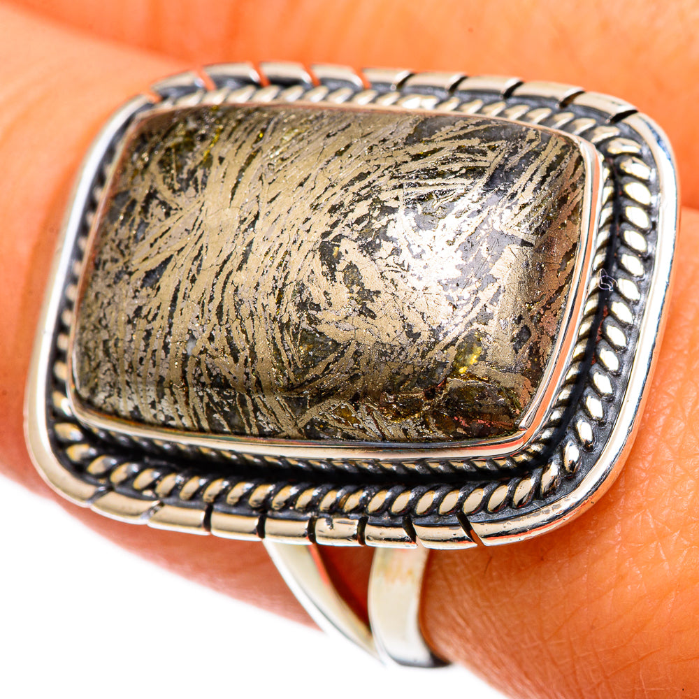 Pyrite Agate Rings handcrafted by Ana Silver Co - RING106811