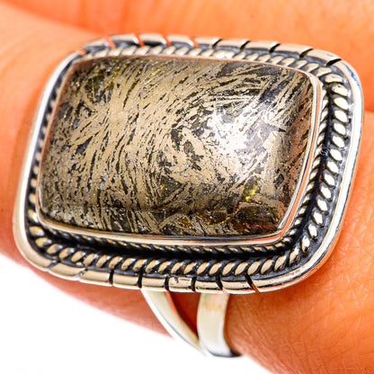 Pyrite Agate Rings handcrafted by Ana Silver Co - RING106811