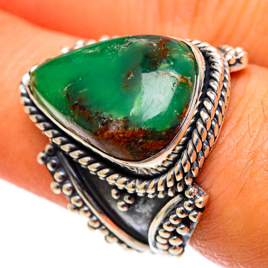 Chrysoprase Rings handcrafted by Ana Silver Co - RING106825