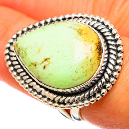 Lemon Chrysoprase Rings handcrafted by Ana Silver Co - RING106826